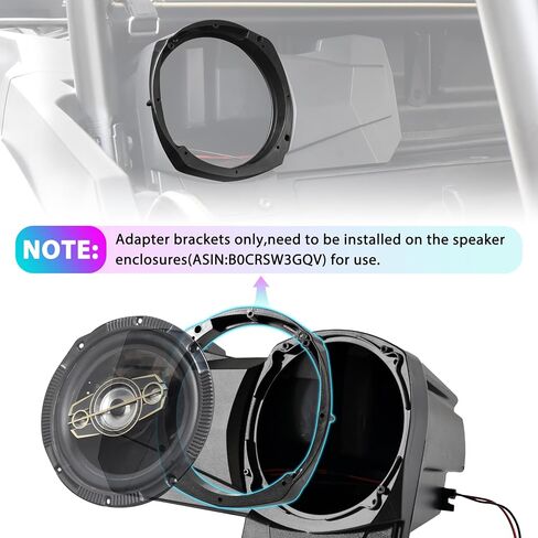 دعامات محول مكبر الصوت لـ Polaris RZR XP 1000/XP 4 1000 2024، المقعد الخلفي 6.5 بوصة محول مكبر الصوت يتصاعد بين قوسين لملحقات Polaris RZR XP 1000/ XP 4 1000 2024 (قطعتان) in Saudi Arabia