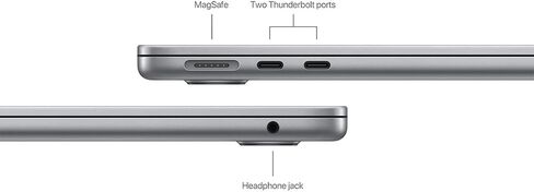 Apple 2024 MacBook Air مقاس 13.6 بوصة مع شريحة M3 ومحرك أقراص SSD سعة 256 جيجابايت وذاكرة وصول عشوائي سعتها 8 جيجابايت ومعرف باللمس + ضمان محدود لمدة عام من Apple (منتصف الليل) in Saudi Arabia