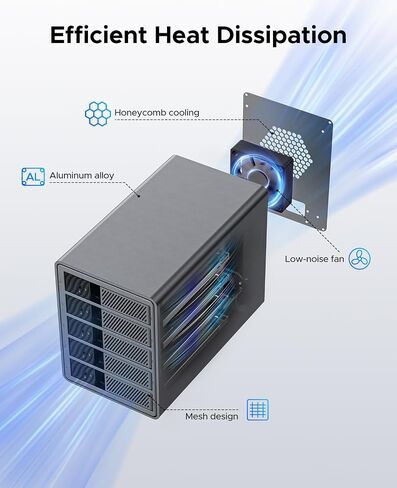 حاوية محرك الأقراص الصلبة الخارجية ORICO 40 جيجابت في الثانية Daisy Chaining 5bay مع واجهة محور من النوع C وتوسيع DP تدعم فيديو 4k/8k حتى 330 تيرابايت-9858T3 in Saudi Arabia