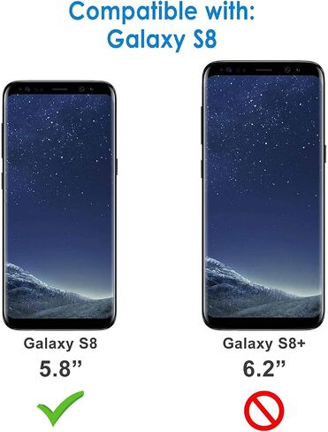 جراب NZND بمشبك حزام لهاتف Samsung Galaxy S8+ Plus مع واقي شاشة (أقصى تغطية، طبقة TPU مرنة)، جراب واقٍ لكامل الجسم شديد التحمل مقاوم للصدمات (أسود) in Kuwait