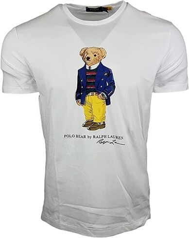POLO RALPH LAUREN Mens Classic Fit Bear Graphic Crewneck T-Shirt (XX-Large, Grey Bear) in Saudi Arabia