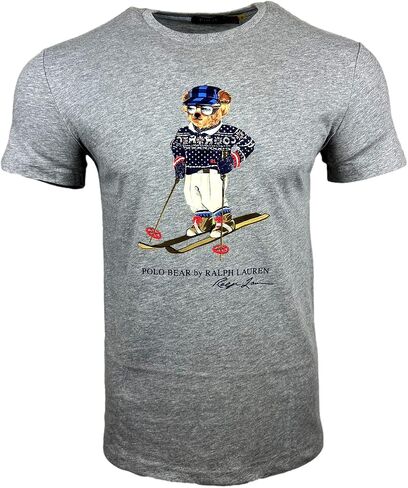 POLO RALPH LAUREN Mens Classic Fit Bear Graphic Crewneck T-Shirt (XX-Large, Grey Bear) in Saudi Arabia