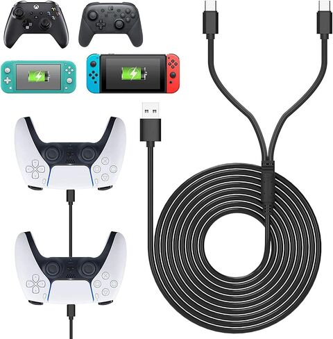 PS5 Controller Charger Charging Cable, 10ft Extra Long PS5 Controller Charger Cord, Fast Charging USB Type-C Charger Cord Compatible with Playstation 5 PS5 Dual Sense in Saudi Arabia