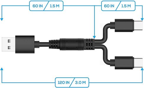 PS5 Controller Charger Charging Cable, 10ft Extra Long PS5 Controller Charger Cord, Fast Charging USB Type-C Charger Cord Compatible with Playstation 5 PS5 Dual Sense in Saudi Arabia