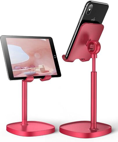 LISEN Cell Phone Stand,Angle Height Adjustable Stable Cell Phone Stand for Desk,Sturdy Aluminum Metal Phone Holder (Blue) in Kuwait