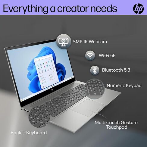 قلم لمس للكمبيوتر المحمول HP Envy مقاس 17 بوصة - Intel Core i7-13700H الثالث عشر - Windows 11 - Microsoft 365 - Wi-Fi 6E - Thunderbolt 4 USB C - لوحة مفاتيح بإضاءة خلفية - مكتب الأعمال (ذاكرة الوصول العشوائي 64 جيجابايت | 2 تيرابايت PCIe SSD) in Saudi Arabia