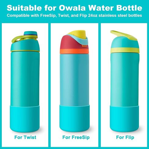 Airboat 2PCS Silicone Water Bottle Boot for Owala 24oz 32oz 40oz, Protective Bottom Bumper Anti-Slip Sleeve for FreeSip, Twist, and Flip Stainless Steel Bottles, Dishwasher Safe and BPA Free in Kuwait
