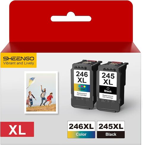 PG-245/ CL-246 XL سعة عالية لخراطيش حبر Canon 245 و246 245XL 246XL متوافقة مع طابعة Canon Pixma MX490 MX492 MG2522 TS3100 TS3122 TS3300 TS3322 (أسود، ثلاثي الألوان، عبوتان) in Kuwait