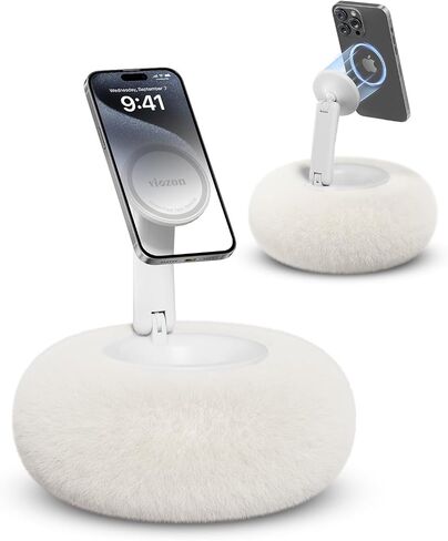 Viozon Phone Holder for Bed, Magnetic Pillow Stand, Compatible with 4-7" Phone/Kindle with Small Storage, Removable Suction Base for Stability, Idea for Kindle Reading and Video Watching On Bed,Pink in Kuwait