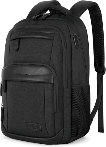 VSNOON Laptop Backpack for Men Women, Travel Laptop Backpacks with USB A & C Charging Port, Water Resistant School Backpack Computer Bag for Men, 15.6 Inch Laptop Bag for Work Business, Black in Saudi Arabia