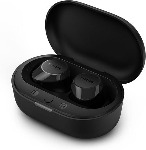 PHILIPS TAT1219 True Wireless Headphones Small Buds. Great Value, Natural Sound. Dynamic bass Pocket-Sized Charging case, Clear Calls, 18 Hours of Playtime. Black (TAT1219BK/00) in Saudi Arabia