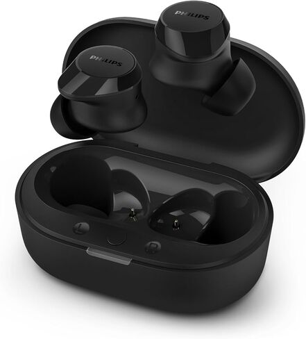 PHILIPS TAT1219 True Wireless Headphones Small Buds. Great Value, Natural Sound. Dynamic bass Pocket-Sized Charging case, Clear Calls, 18 Hours of Playtime. Black (TAT1219BK/00) in Saudi Arabia