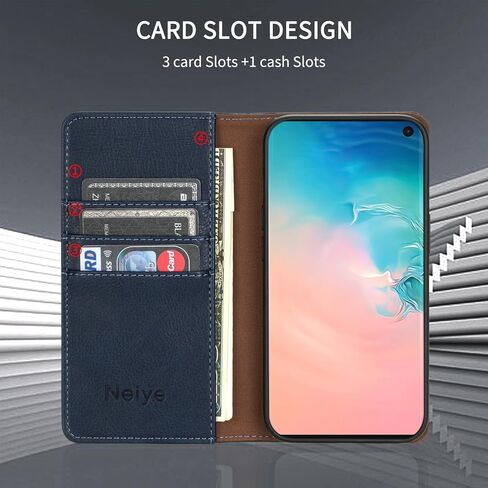 حافظة محفظة لهاتف سامسونج جالاكسي S10 بلس مع [حجب RFID] فتحة للبطاقات وحامل مغناطيسي قوي قابل للطي من الجلد حافظة هاتف واقية لهاتف سامسونج جالاكسي S10 بلس (6.4 بوصة - أسود) in Kuwait