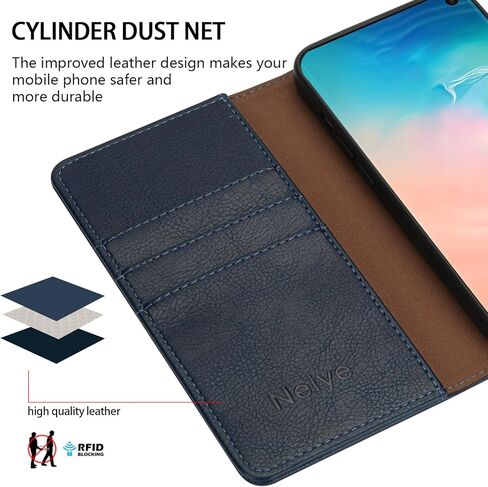 حافظة محفظة لهاتف سامسونج جالاكسي S10 بلس مع [حجب RFID] فتحة للبطاقات وحامل مغناطيسي قوي قابل للطي من الجلد حافظة هاتف واقية لهاتف سامسونج جالاكسي S10 بلس (6.4 بوصة - أسود) in Kuwait