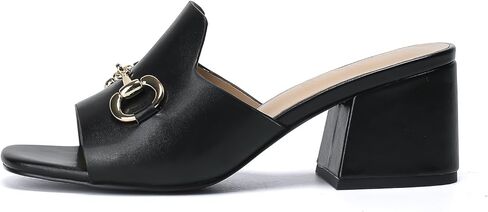 صنادل نسائية من Stratuxx Kaze بكعب عريض وكعب منزلق مع سلسلة معدنية لفصل الصيف الأنيق مقاس 5-11 in Kuwait