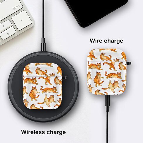 WIRESTER لـ Airpods Case Earpod Case Cover Girls Women تصميم جلد واقي مع سلسلة مفاتيح متوافقة مع Apple AirPods 1st 2nd Generation Charging Case - Ocean Sea Turtles in Kuwait