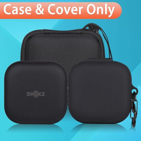 حافظة سماعات أذن صلبة من Aenllosi لسماعات الرأس SHOKZ/AfterShokz OpenFit True Wireless Bluetooth، مع غطاء سيليكون مضاد للخدش لكامل الجسم لسماعات الأذن SHOKZ Open Fit (أسود، الحافظة فقط) in Saudi Arabia