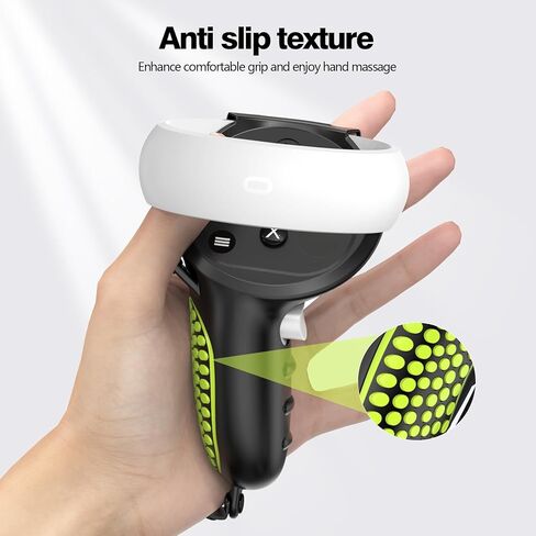 AMZDM Upgraded Controller Grip for Meta Quest 2 Grips Cover, 1Pair Black & Green in Saudi Arabia