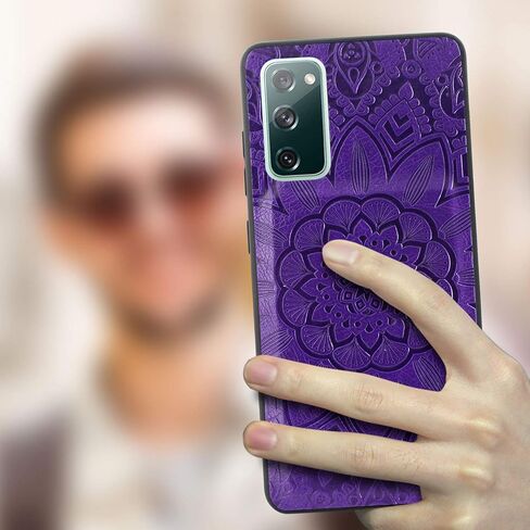 Harryshell Detachable Magnetic Zipper Wallet Leather Case Cash Pocket with 12 Card Slots Holder Wrist Strap for Samsung Galaxy S20 FE 5G (2020) Floral Flower (Gray) in Kuwait