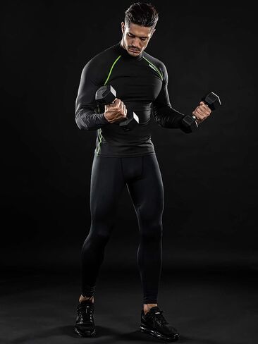 قمصان DRSKIN الرجالية 4، 3، 1 المضغوطة، بأكمام طويلة، رياضية رياضية للجري، نشطة، سريعة الجفاف in Kuwait