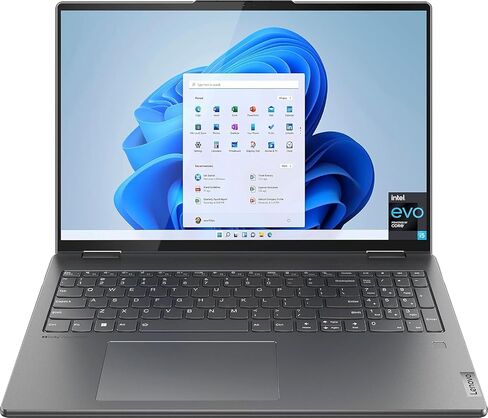 Lenovo Yoga 7i 2-in-1 Business Laptop, 16" 2K Touch screen, Intel Ultra 5 125U, 16GB RAM, 512GB SSD, Backlit KB, Fingerprint Reader, Wi-Fi 6E, Windows 11 Pro, MS Office Lifetime License & Gmaing mouse in Saudi Arabia