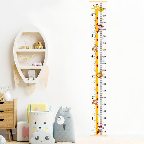 Baby Height Growth Chart, Canvas Height Measuring Chart for Kids Child Toddler Boys Girls, 79" x 7.9" Hangable and Removable Waterproof Wood Ruler for Wall Room Nursery Décor(Animal) in Saudi Arabia