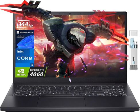 acer 2024 Nitro V 15 Gaming Laptop, 15.6" FHD 144Hz IPS Display, Intel 13th Gen i7-13620H Up to 4.90 GHz, GeForce RTX 4060, 64GB DDR5, 2TB SSD, Backlit Keyboard, Wi-Fi 6, Windows 11 Pro, with Brush in Saudi Arabia