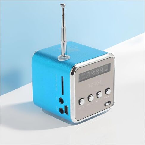 Mini Bluetooth Speaker, Etigood Wireless Music Player Portable FM Radio Speakers Digital Stereo PC Mp3 Player Support TF Card/U Disk/Micro SD to Player, 500mAh Battery, Blue in Saudi Arabia
