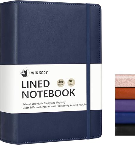 Lined Journal Notebook, 366 Pages, 100Gsm Leather Hardcover Journals for Writing Thick A5 College Ruled Classic Notebook with Pen Loop, Daily Journal for Women Men Travel Business Work Office in Kuwait