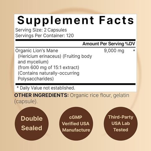 NatureBell Turkey Tail Mushroom Capsules 15,000mg Per Serving, 240 Count | 25:1 Fruiting Body & Mycelium Extract – Immune & Brain Health Mushrooms Supplement in Saudi Arabia