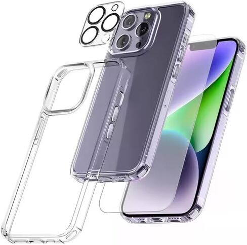 All-in-One TPU Case + Screen & Camera Protector for iPhone 15 – Full Coverage Clear in Saudi Arabia