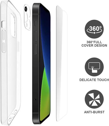 All-in-One TPU Case + Screen & Camera Protector for iPhone 15 – Full Coverage Clear in Saudi Arabia
