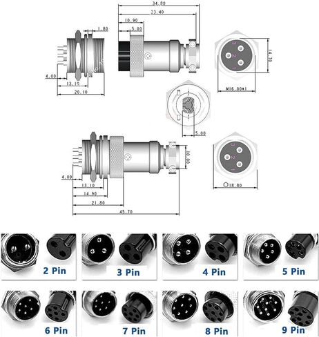 GX16-3 Pin Cable Cordset Female Plug Single Ended Cable 1M (1 Pack) in Saudi Arabia