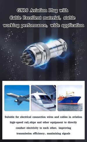 GX16-3 Pin Cable Cordset Female Plug Single Ended Cable 1M (1 Pack) in Saudi Arabia