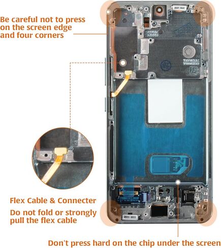 S22 5G S901 OEM Original LCD Display +Green Frame for Samsung Galaxy S22 5G S901B S901U/U1/W 6.1" LCD Screen Display Replacement Touch Digitizer Assembly Kit in Kuwait