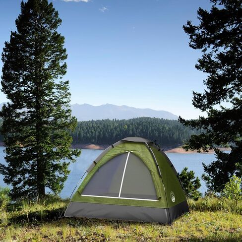 2-Person Dome Tent – Easy Set Up Shelter with Rain Fly and Carrying Bag for Camping, Beach, Hiking, and Festivals by Wakeman Outdoors (Yellow) in Saudi Arabia