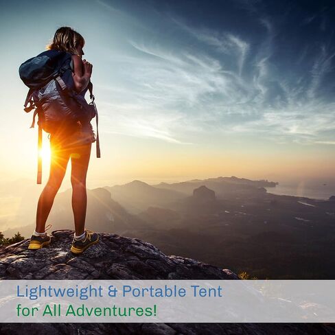 2-Person Dome Tent – Easy Set Up Shelter with Rain Fly and Carrying Bag for Camping, Beach, Hiking, and Festivals by Wakeman Outdoors (Yellow) in Kuwait