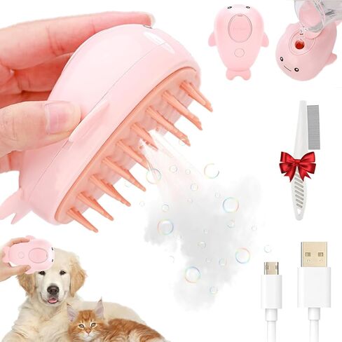 فرشاة Cat Steamy Brush، فرشاة مطاطية للقطط 3 في 1 للتساقط، فرشاة مشبع بالبخار للكلاب والقطط بالماء، فرشاة بخار للقطط للتدليك والتنظيف، فرشاة للحيوانات الأليفة مشبع بالبخار للكلاب والقطط (أخضر) in Saudi Arabia