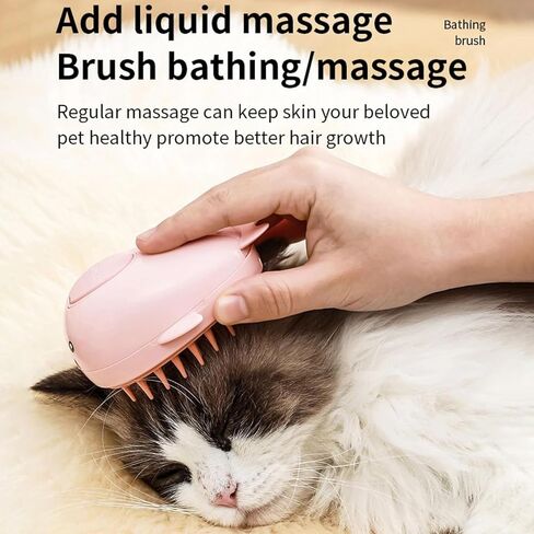 فرشاة Cat Steamy Brush، فرشاة مطاطية للقطط 3 في 1 للتساقط، فرشاة مشبع بالبخار للكلاب والقطط بالماء، فرشاة بخار للقطط للتدليك والتنظيف، فرشاة للحيوانات الأليفة مشبع بالبخار للكلاب والقطط (أخضر) in Saudi Arabia