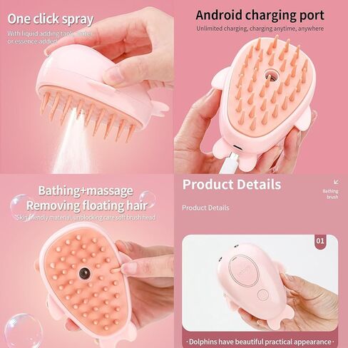 فرشاة Cat Steamy Brush، فرشاة مطاطية للقطط 3 في 1 للتساقط، فرشاة مشبع بالبخار للكلاب والقطط بالماء، فرشاة بخار للقطط للتدليك والتنظيف، فرشاة للحيوانات الأليفة مشبع بالبخار للكلاب والقطط (أخضر) in Saudi Arabia