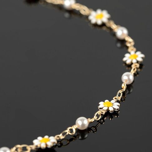 YOUBEIYEE 16.4 Feet Colorful Daisy Chain Necklace DIY for Women Gold Plated Brass Cross Chain with Bead Jewelry Chain Roll Jewelry Supplies Findings in Saudi Arabia