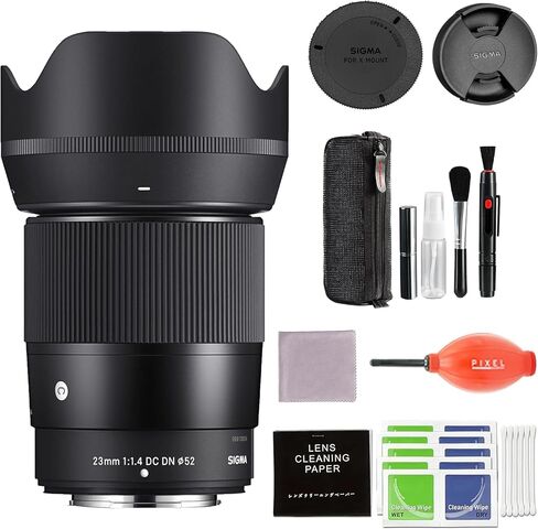 Sigma 23mm f/1.4 DC DN Contemporary Lens for Fuji X Mount with Pixel Advanced Accessories & Travel Bundle | 348975 | Extended 3 Years Sigma Warranty | Sigma 23mm f1.4 x Mount in Saudi Arabia