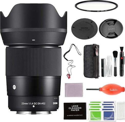 Sigma 23mm f/1.4 DC DN Contemporary Lens for Fuji X Mount with Pixel Advanced Accessories & Travel Bundle | 348975 | Extended 3 Years Sigma Warranty | Sigma 23mm f1.4 x Mount in Saudi Arabia
