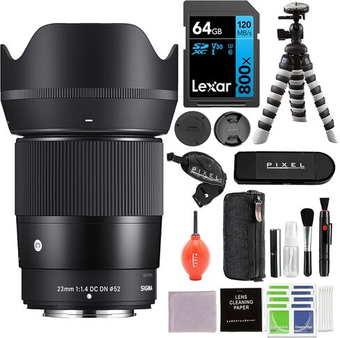 Sigma 23mm f/1.4 DC DN Contemporary Lens for Fuji X Mount with Pixel Advanced Accessories & Travel Bundle | 348975 | Extended 3 Years Sigma Warranty | Sigma 23mm f1.4 x Mount in Saudi Arabia