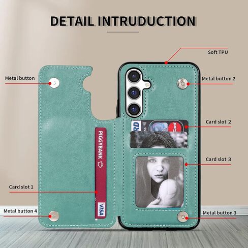 Compatible with Samsung Galaxy A14 5G Case Wallet with Card Slot Butterfly Embossing Flip Leather Magnetic Clasp Protective Phone Case for Samsung Galaxy A14 Case Wallet(Green-6.6 inch) in Saudi Arabia