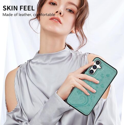 Compatible with Samsung Galaxy A14 5G Case Wallet with Card Slot Butterfly Embossing Flip Leather Magnetic Clasp Protective Phone Case for Samsung Galaxy A14 Case Wallet(Green-6.6 inch) in Saudi Arabia