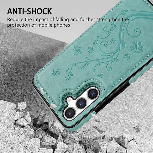 Compatible with Samsung Galaxy A14 5G Case Wallet with Card Slot Butterfly Embossing Flip Leather Magnetic Clasp Protective Phone Case for Samsung Galaxy A14 Case Wallet(Green-6.6 inch) in Saudi Arabia