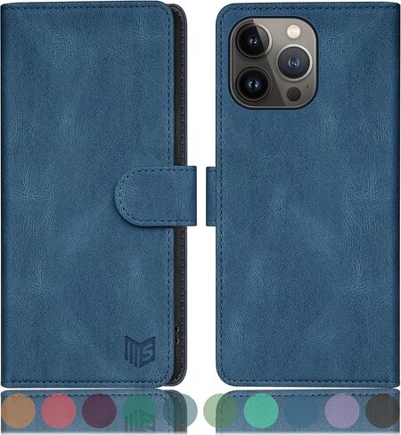 SUANPOT for iPhone 14 Pro 6.1" Wallet case with RFID Blocking Credit Card Holder,Flip Book PU Leather Protective Cover Women Men for Apple 14 Pro Phone case Light Brown in Saudi Arabia