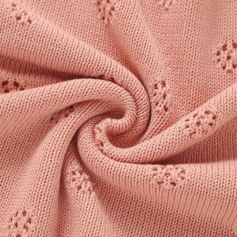 LAWKUL Cellular Blanket Baby 100% Cotton Knitted Soft Knit Crochet Blankets for Newborn Boy Girls Toddler Light Grey 100x80cm in Kuwait