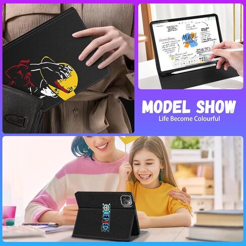 مروحة عصرية لجهاز iPad Air الجيل الخامس/Air 4th 10.9 بوصة/لجهاز iPad Pro 11 بوصة حافظة للأطفال في سن المراهقة والأولاد والبنات والنساء وشخصيات الرسوم المتحركة فوليو حامل قلم رصاص غطاء كرتوني لحافظات Apple i Pad Air 5/4 in Saudi Arabia